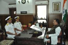 Director General V.S. Pathamia, PTM, TM, India Coast Guard called on Hon'ble Governor at Raj Bhavan