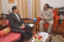 Shri Jitendra Singh, Minister of State (Independent Charge) of Ministry of Science & Technology and Earth Sciences called on Hon'ble Governor at Raj Bhavan