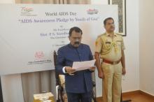 Hon'ble Governor administered AIDS Awareness online pledge to youth of Goa on the occasion of World AIDS Dayo