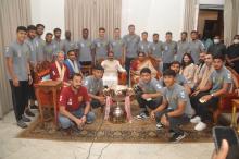 Hon'ble Governor felicitated team Hyderabad FC Winners of Indian Super League 2022 at Raj Bhavan