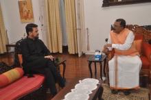 Shri Anurag Singh Thakur, Hon'ble Union Minister for Information & Broadcasting and Sports called on Hon'ble Governor at Raj Bhavan