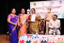 Hon'ble Governor alongwith First Lady Adv. (Smt.) Reetha Sreedharan attended the celebration of Azadi Ki Amrut Mahotsav on Women Empowerment through Traditional Skill Development on International Women's Day at Institute of Menezes Braganza Hall, Panaji