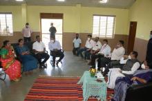 Hon'ble Governor interacting with Sarpanch and Members of Village Panchayat Uguem, Curdi and Bhati of Sanguem taluka.