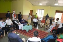 Hon'ble Governor interacting with Sarpanch and Members of Village Panchayat Uguem, Curdi and Bhati of Sanguem taluka.