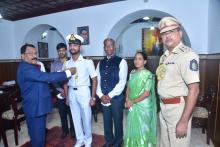 Hon'ble Governor presents Aiguillette to Lt. Darshan N. Sankaraddi who took charge as his ADC (AIDE-DE-CAMP) at Raj Bhavan.