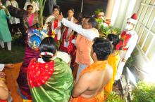 Hon'ble Governor along with First Lady Adv. (Smt.) Reetha Sreedharan attended the rituals on the occasion of “Tulsi Vivah” celebrated at Raj Bhavan