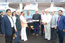 Hon'ble Governor handed over keys of 3 Ambulance of Indian Red Cross Society, Goa to Asilo Hospital, Mapusa, Verna Industries Association & Rotary Club of Pernem at Raj Bhavan.