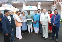 Hon'ble Governor handed over keys of 3 Ambulance of Indian Red Cross Society, Goa to Asilo Hospital, Mapusa, Verna Industries Association & Rotary Club of Pernem at Raj Bhavan.