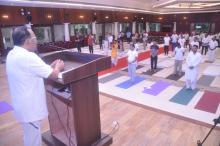 International Yoga Day celebrated at Raj Bhavan.