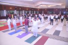 International Yoga Day celebrated at Raj Bhavan.