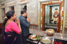 As part of 'Goa Sampurna Yatra', Hon'ble Governor visited Salcete taluka. Hon'ble Governor alongwith First Lady Adv. Reetha Sreedharan visited Shree Mahalsa Naryani temple, Verna and offered prayers.