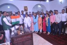 As a part of Azadi Ka Amrit Mahotsav and Har Ghar Tiranga campaign, Hon'ble Governor of Goa, Shri. @psspillaigov distributed National Flags to the Staff of Raj Bhavan