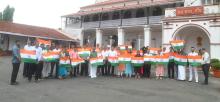 As a part of Azadi Ka Amrit Mahotsav and Har Ghar Tiranga campaign, Hon'ble Governor of Goa, Shri. @psspillaigov distributed National Flags to the Staff of Raj Bhavan