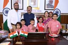 On the occasion of celebrations of Raksha Bandhan, students of Dr. KB Hedgewar Primary School tied Rakhi to Hon'ble Governor at Raj Bhavan,