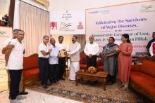 Hon'ble Governor felicitated survivors of major diseases at Raj Bhavan on the occasion of Azadi ka Amrit Mahotsav celebrattions. The programme was organised in collaboration with Manipal Hospital.