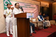 Hon'ble Governor in the presence of Hon'ble  Minister for Panchayat Shri Mauvin GodinhoShri Krishna Salkar, Hon'ble MLA presented Garshom International Awards 2020 at Hotel Fortune, Miramar.