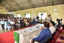 Hon'ble Governor interacted with Sarpanchas and Members of Village Panchayats of Guirim, Saligao, Sangolda, Reis-Magos and Nerul and disbursed financial aid to patients