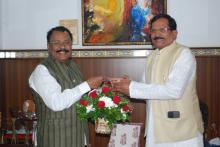 SHRI SHRIPAD NAIK, HON'BLE MINISTER OF STATE FOR TOURISM CALLED ON HON'BLE GOVERNOR AT RAJ BHAVAN