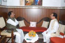 SHRI SHRIPAD NAIK, HON'BLE MINISTER OF STATE FOR TOURISM CALLED ON HON'BLE GOVERNOR AT RAJ BHAVAN