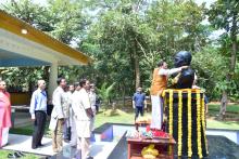 Hon'ble Governor paid floral tribute to Mahatma Gandhi on the occasion of his Birth Anniversary at Raj Bhavan.