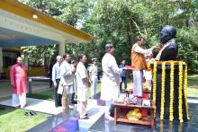 Hon'ble Governor paid floral tribute to Mahatma Gandhi on the occasion of his Birth Anniversary at Raj Bhavan.