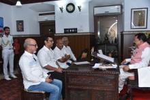 SHRI YURI ALEMAO, LEADER OF OPPOSITION, SHRI ALTONE DCOSTA, MLA SHRI CARLOS FERREIRA ALVARES, MLA CALLED ON HON'BLE GOVERNOR AT RAJ BHAVAN.