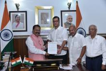 SHRI YURI ALEMAO, LEADER OF OPPOSITION, SHRI ALTONE DCOSTA, MLA SHRI CARLOS FERREIRA ALVARES, MLA CALLED ON HON'BLE GOVERNOR AT RAJ BHAVAN.