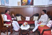 SHRI SADANAND SHET TANAVADE, BJP STATE PRESIDENT CALLED ON HON'BLE GOVERNOR AT RAJ BHAVAN.