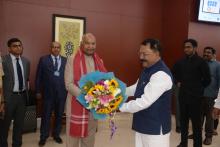 HON'BLE GOVERNOR RECEIVED SHRI RAMNATH KOVIND FORMER PRESIDENT OF INDIA AT DABOLIM AIRPORT.