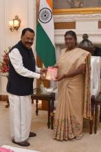 HON'BLE GOVERNOR CALLED ON SMT. DROUPADI MURMU, HON'BLE PRESIDENT OF INDIA AT RASHTRAPATI BHAVAN, NEW DELHI.