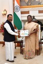 HON'BLE GOVERNOR CALLED ON SMT. DROUPADI MURMU, HON'BLE PRESIDENT OF INDIA AT RASHTRAPATI BHAVAN, NEW DELHI.