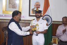 HO'BLE GOVERNOR ATTENDED STRIPE CEREMONY OF ADC LT. CDR. DARSHAN N. SANKARADDI (NAVY) AT RAJ BHAVAN