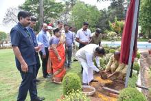 HON'BLE GOVERNOR ATTENDED TREE PLANTATION CEREMONY WITH MR. K. PRAKASH, BMS, ARUNA V. WAGH AND PRASHANT EDAVI AT RAJ BHAVAN GARDEN.