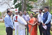 HON'BLE GOVERNOR ATTENDED TREE PLANTATION CEREMONY WITH MR. K. PRAKASH, BMS, ARUNA V. WAGH AND PRASHANT EDAVI AT RAJ BHAVAN GARDEN.