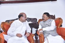 Shri Om Birla, Hon'ble Speaker, Lok Sabha called on Hon'ble Governor at Raj Bhavan