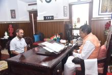 Shri. D.P. Ahuja, Principla Private Secretary to Hon’ble Governor of Madhya Pradesh called on Hon’ble Governor at Raj Bhavan