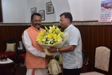 Hon’ble Health Minister Shri Vishwajeet Rane called on Hon’ble Governor at Raj Bhavan