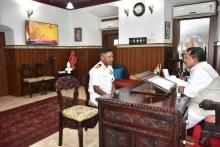 Commodore Prachit Panda, Naval Officer in Charge (NOIC) Goa, called on Hon'ble Governor at Raj Bhavan