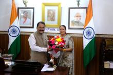 Smt. Rekha Arya, Hon'ble Minster for Women and Sports Government of Uttarakhand  called on Hon'ble Governor at Raj Bhavan