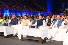 Hon'ble Governor Attended Closing Ceremony of 37th National Games, along with Shri Jagdeep Dhankar, Hon'ble Vice President of India at Dr. Shyama Prasad Mukherjee Indoor Stadium, in Taleigao