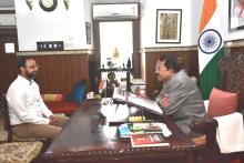 Shri Aditya Madanpotra, IFS, Goa Forest Department called on Hon'ble Governor at Raj Bhavan