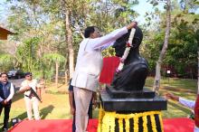 Hon’ble Governor on the occasion of Martyr’s Day inaugurated the Mahatma Gandhi Square and unveiled panels depicting important aspects in the life of Mahatma Gandhi, Near the New Durbar Hall at Raj Bhavan.