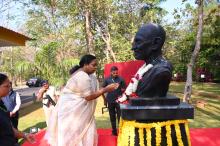 Hon’ble Governor on the occasion of Martyr’s Day inaugurated the Mahatma Gandhi Square and unveiled panels depicting important aspects in the life of Mahatma Gandhi, Near the New Durbar Hall at Raj Bhavan.