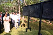 Hon’ble Governor on the occasion of Martyr’s Day inaugurated the Mahatma Gandhi Square and unveiled panels depicting important aspects in the life of Mahatma Gandhi, Near the New Durbar Hall at Raj Bhavan.