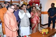 Hon’ble Governor visited Lamgao to see the Kaavi Art, Shree Sharvani Temple Darshan and felicitation by Devasthan Committee, Shree Hanuman Temple, Heritage house of  Shri Anand Dessai to see Kaavi art and interaction with Media and Prominent persons.  