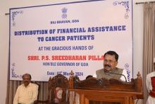 Hon'ble Governor Distributed Financial Assistance to Cancer Patients at Old Darbar Hall, Raj Bhavan.  