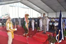 Hon'ble Governor Alongwith First Lady Adv. (Smt.) Reetha Sreedharan Attended as Chief Guest, Indian Navy Ship Launching, Goa Shipyard Ltd. Vasco. 