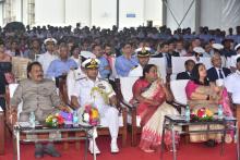 Hon'ble Governor Alongwith First Lady Adv. (Smt.) Reetha Sreedharan Attended as Chief Guest, Indian Navy Ship Launching, Goa Shipyard Ltd. Vasco. 