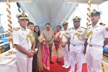 Hon'ble Governor Alongwith First Lady Adv. (Smt.) Reetha Sreedharan Attended as Chief Guest, Indian Navy Ship Launching, Goa Shipyard Ltd. Vasco. 