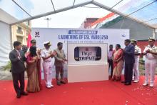 Hon'ble Governor Alongwith First Lady Adv. (Smt.) Reetha Sreedharan Attended as Chief Guest, Indian Navy Ship Launching, Goa Shipyard Ltd. Vasco. 